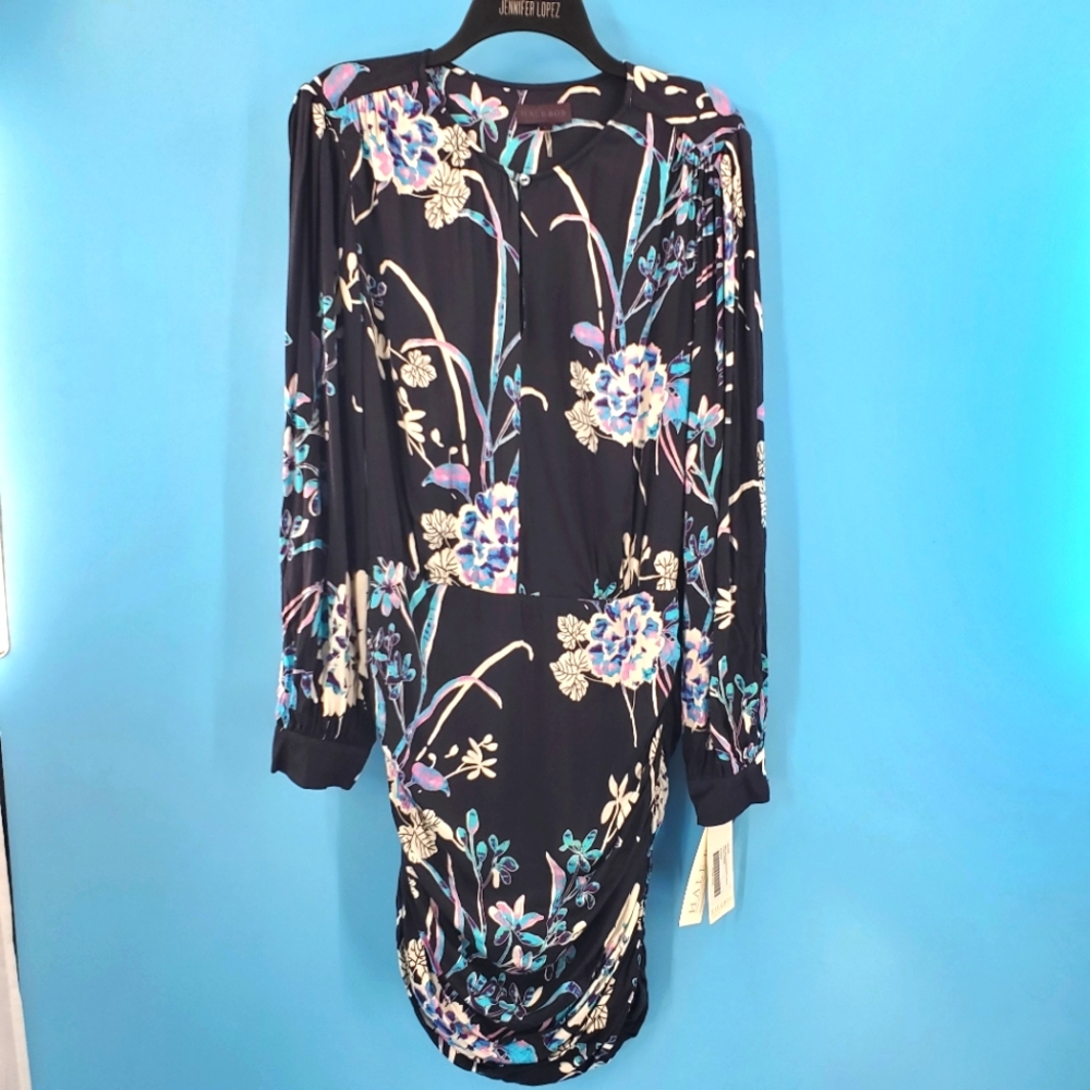 New with tags Hale Bob black floral print dress